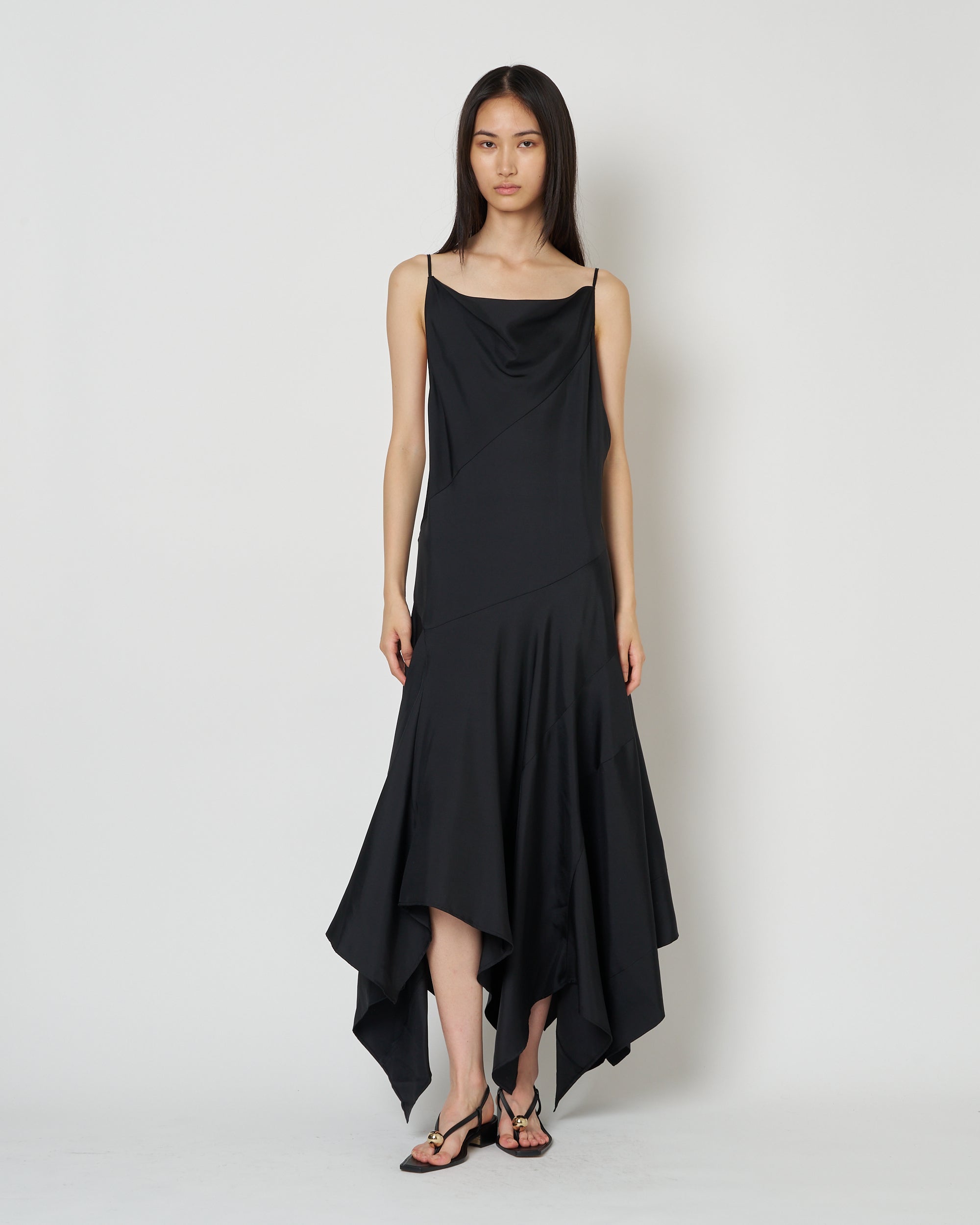 【PRE ORDER】NOCTIS - ASYMMETRY STRAP NYLON SILK DRESS