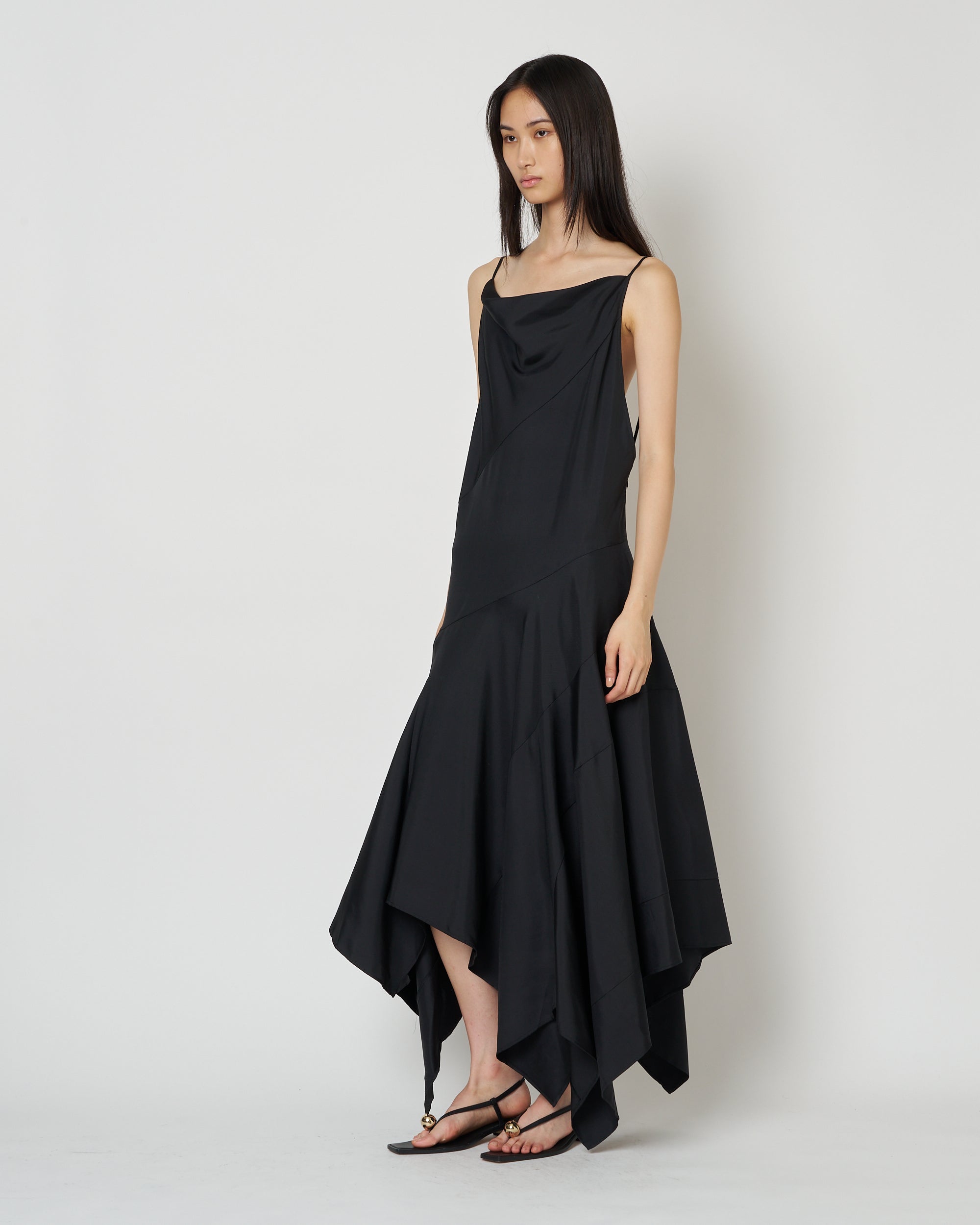 【PRE ORDER】NOCTIS - ASYMMETRY STRAP NYLON SILK DRESS