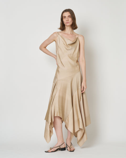 【PRE ORDER】NOCTIS - ASYMMETRY STRAP NYLON SILK DRESS
