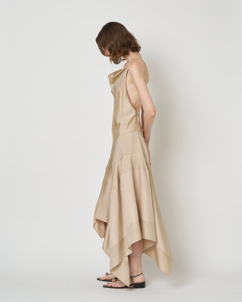 【PRE ORDER】NOCTIS - ASYMMETRY STRAP NYLON SILK DRESS