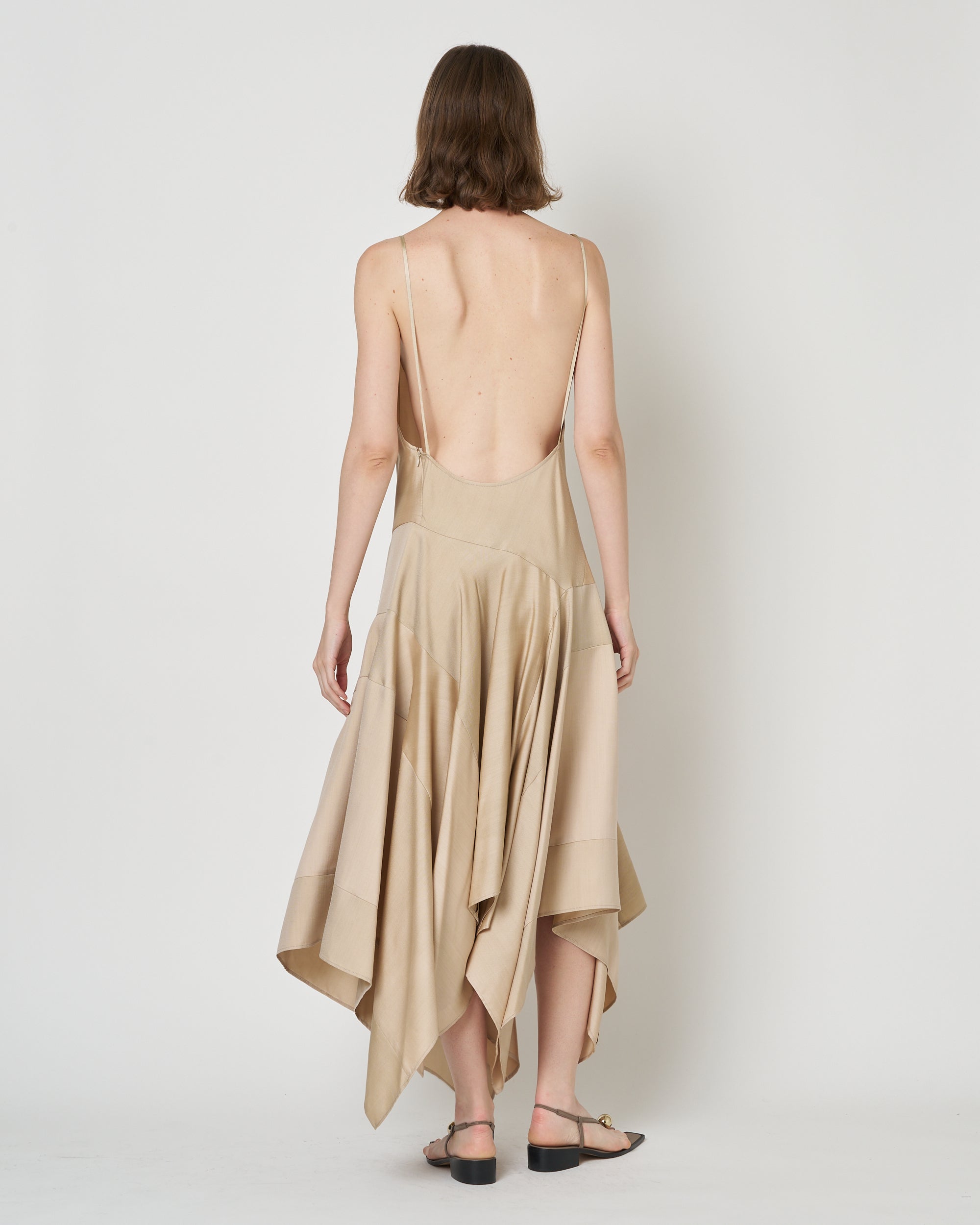 【PRE ORDER】NOCTIS - ASYMMETRY STRAP NYLON SILK DRESS