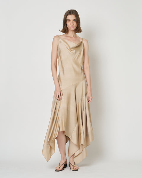 【PRE ORDER】NOCTIS - ASYMMETRY STRAP NYLON SILK DRESS
