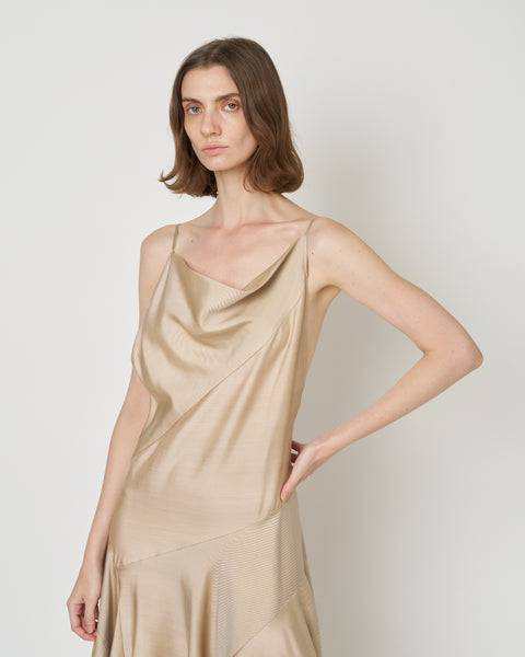 【PRE ORDER】NOCTIS - ASYMMETRY STRAP NYLON SILK DRESS