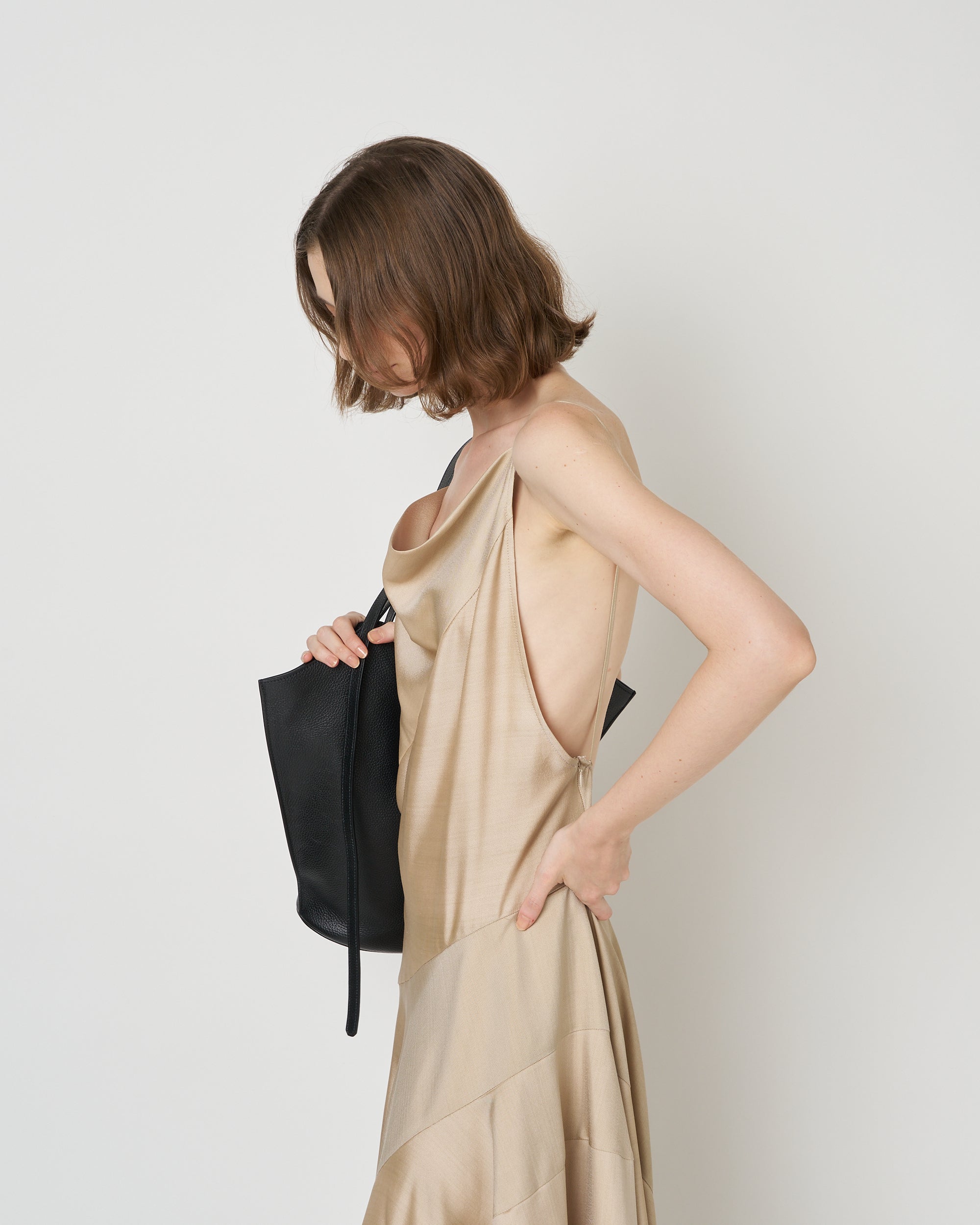 【PRE ORDER】NOCTIS - ASYMMETRY STRAP NYLON SILK DRESS