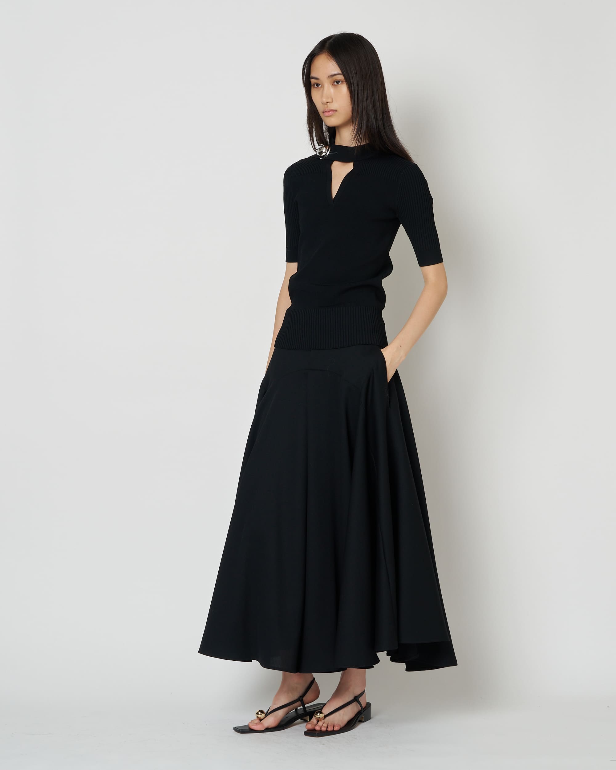 NAMIE - KNIT BUTTON TOP