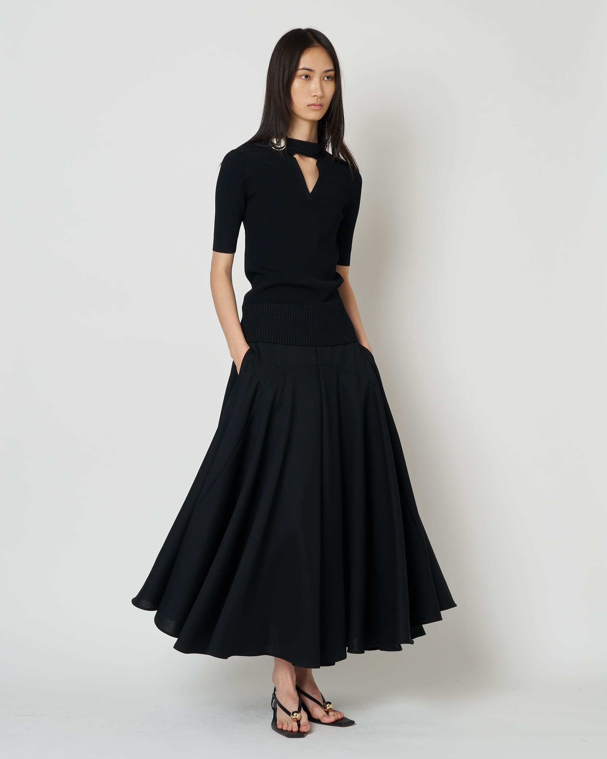 NAMIE - KNIT BUTTON TOP