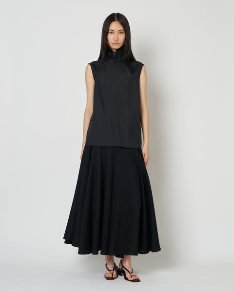 【PRE ORDER】NAOS - STAND COLLAR SILK NYLON TOP