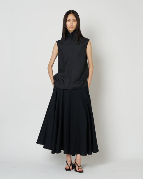 【PRE ORDER】NAOS - STAND COLLAR SILK NYLON TOP