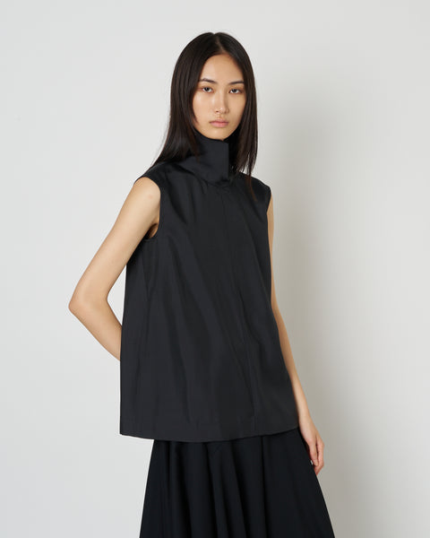 【PRE ORDER】NAOS - STAND COLLAR SILK NYLON TOP