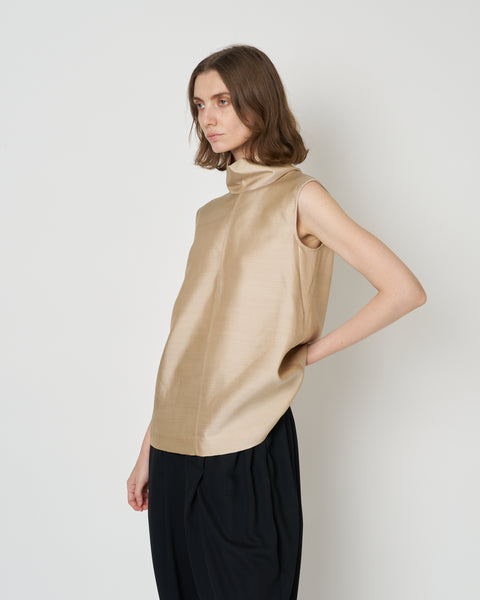 【PRE ORDER】NAOS - STAND COLLAR SILK NYLON TOP