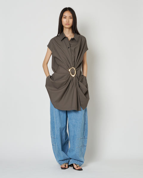 【PRE ORDER】NOA - WOOL GATHERED TOP WITH BUCKLE