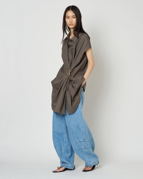 【PRE ORDER】NOA - WOOL GATHERED TOP WITH BUCKLE