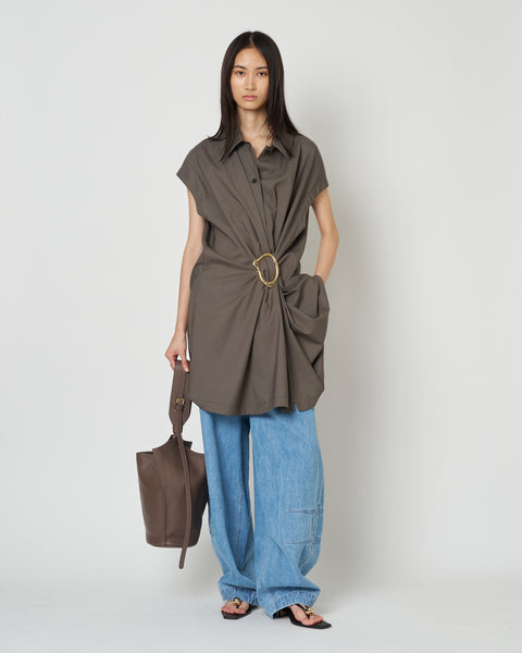 【PRE ORDER】NOA - WOOL GATHERED TOP WITH BUCKLE