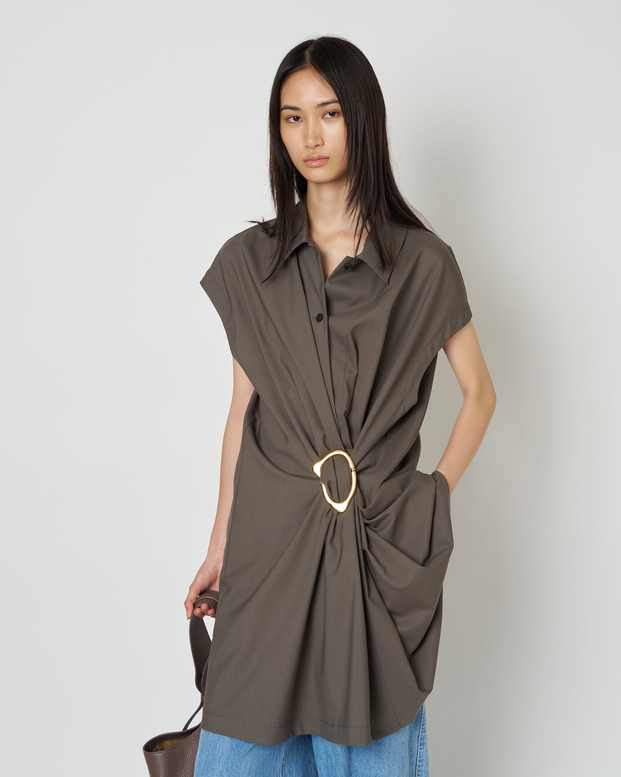 【PRE ORDER】NOA - WOOL GATHERED TOP WITH BUCKLE