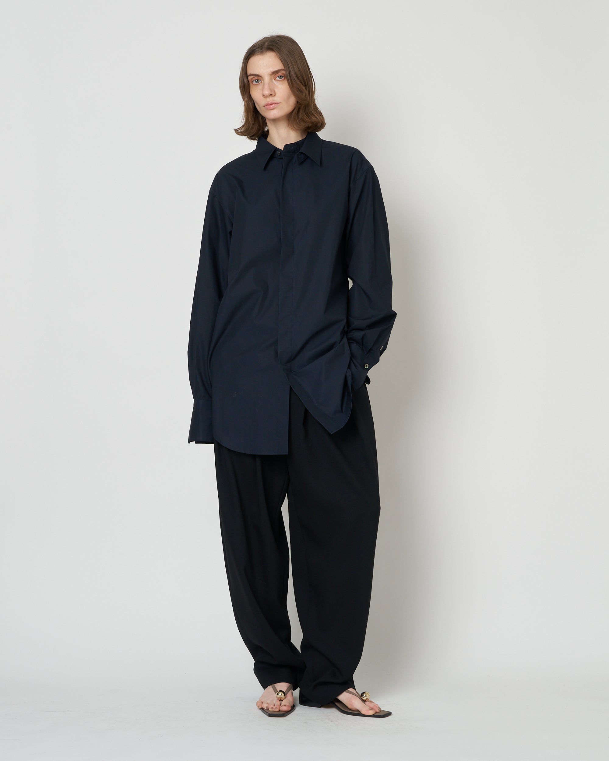 【PRE ORDER】NAVIA - REMOVABLE COLLAR COTTON SHIRT