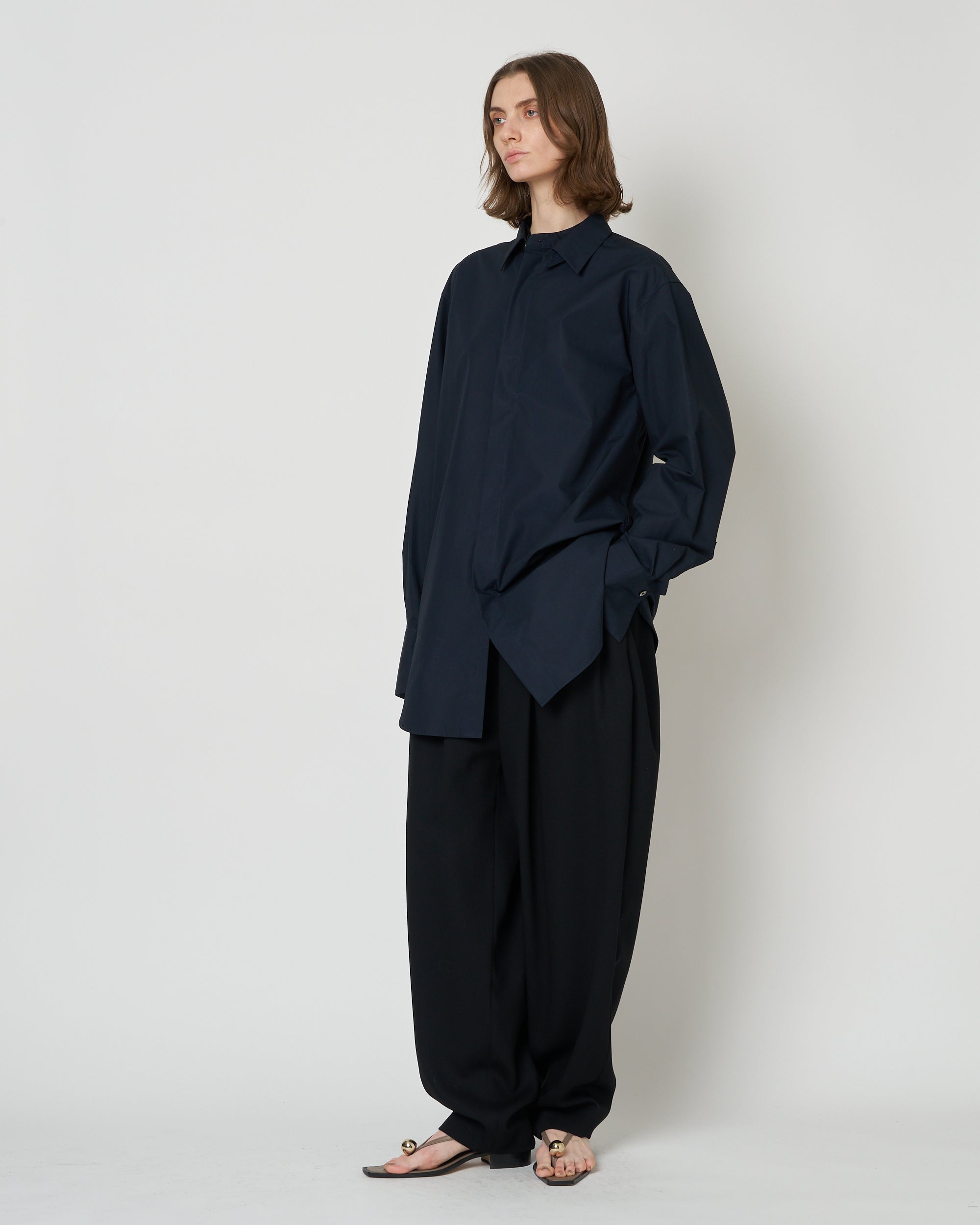 【PRE ORDER】NAVIA - REMOVABLE COLLAR COTTON SHIRT