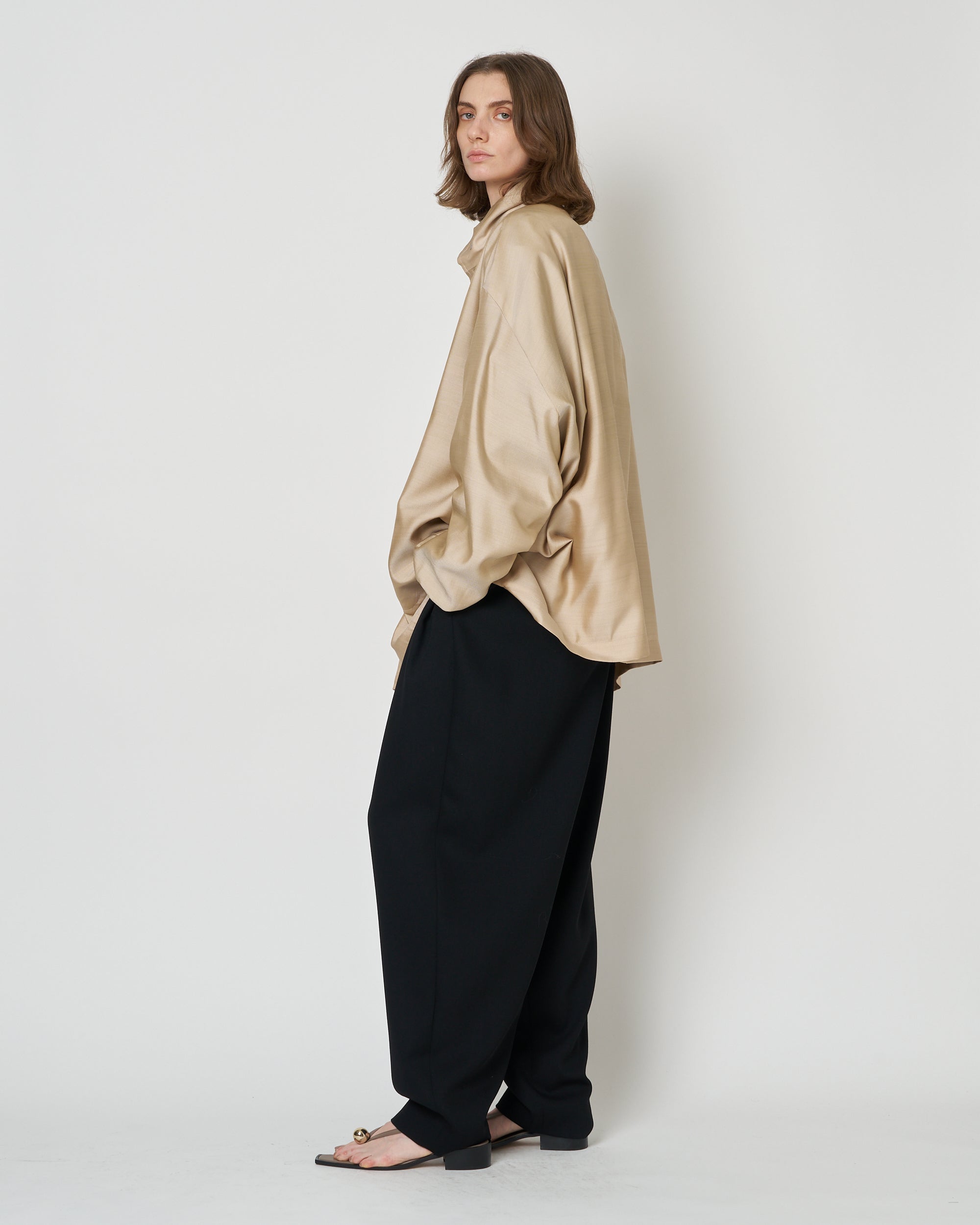 【PRE ORDER】NIMES - SILK NYLON STAND COLLAR JACKET