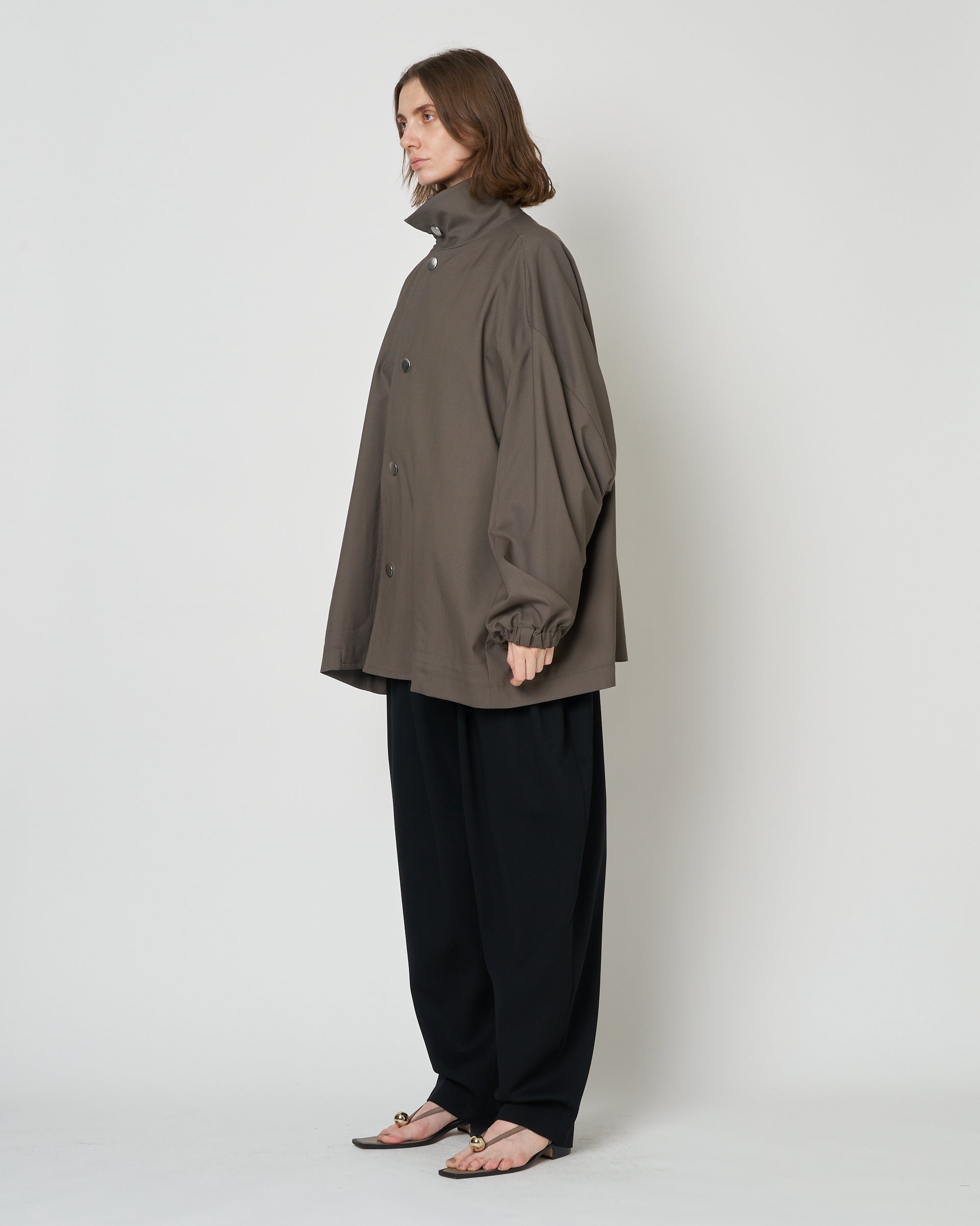 【PRE ORDER】NIMES - SUMMER WOOL STAND COLLAR JACKET