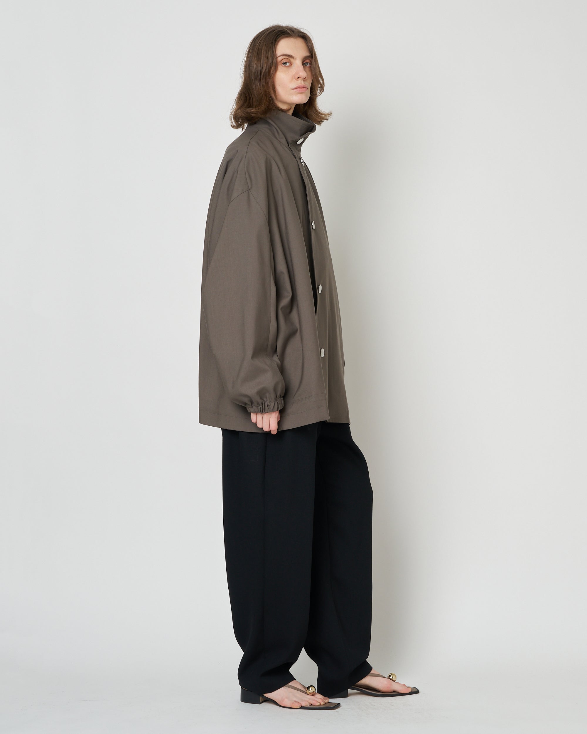 【PRE ORDER】NIMES - SUMMER WOOL STAND COLLAR JACKET