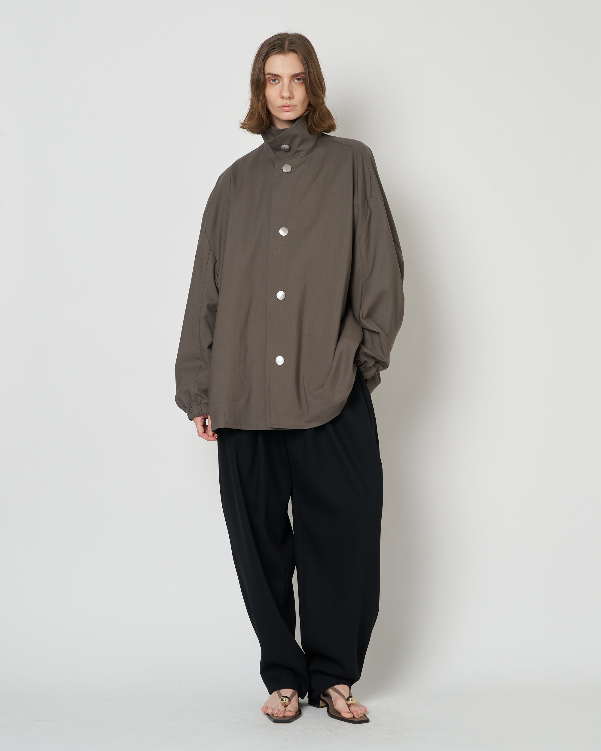 【PRE ORDER】NIMES - SUMMER WOOL STAND COLLAR JACKET