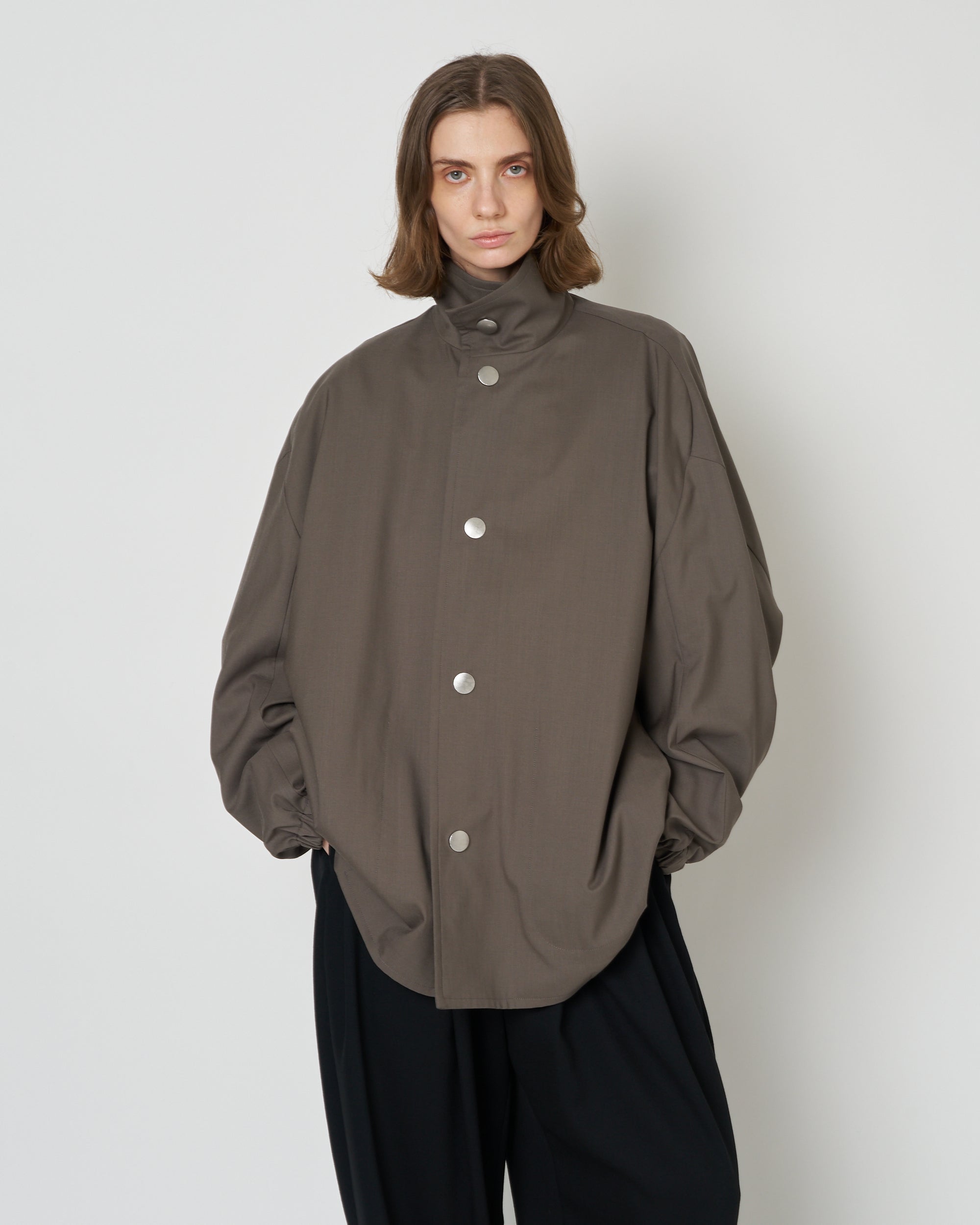 【PRE ORDER】NIMES - SUMMER WOOL STAND COLLAR JACKET