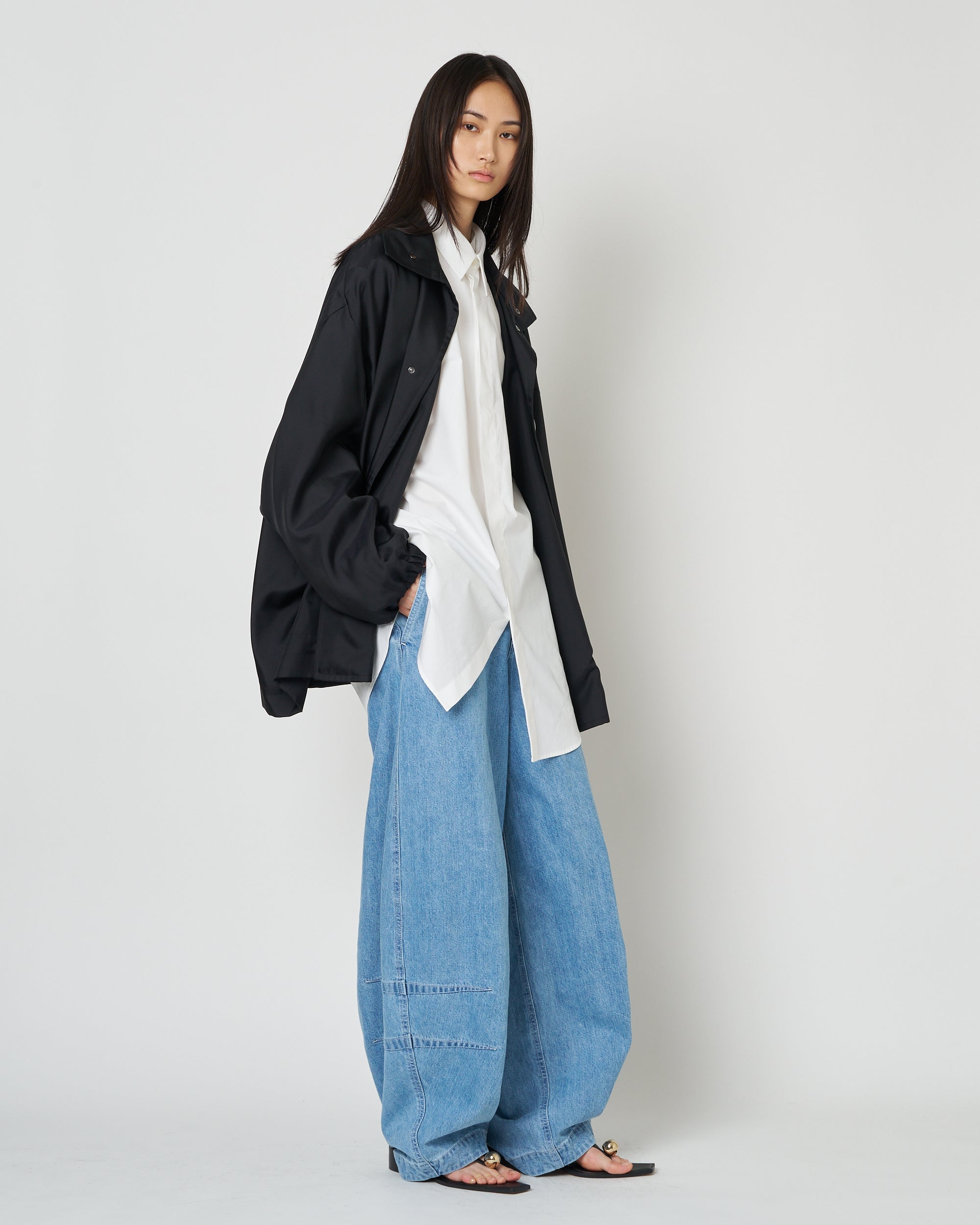【PRE ORDER】NIMES - SILK NYLON STAND COLLAR JACKET