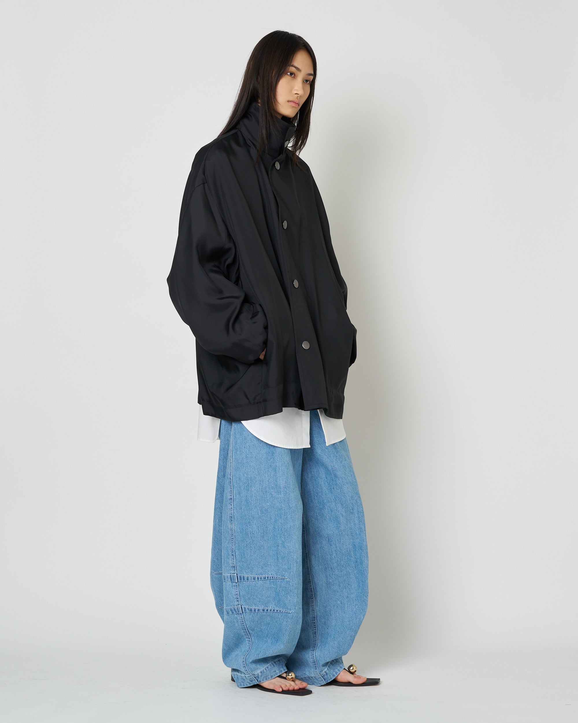【PRE ORDER】NIMES - SILK NYLON STAND COLLAR JACKET