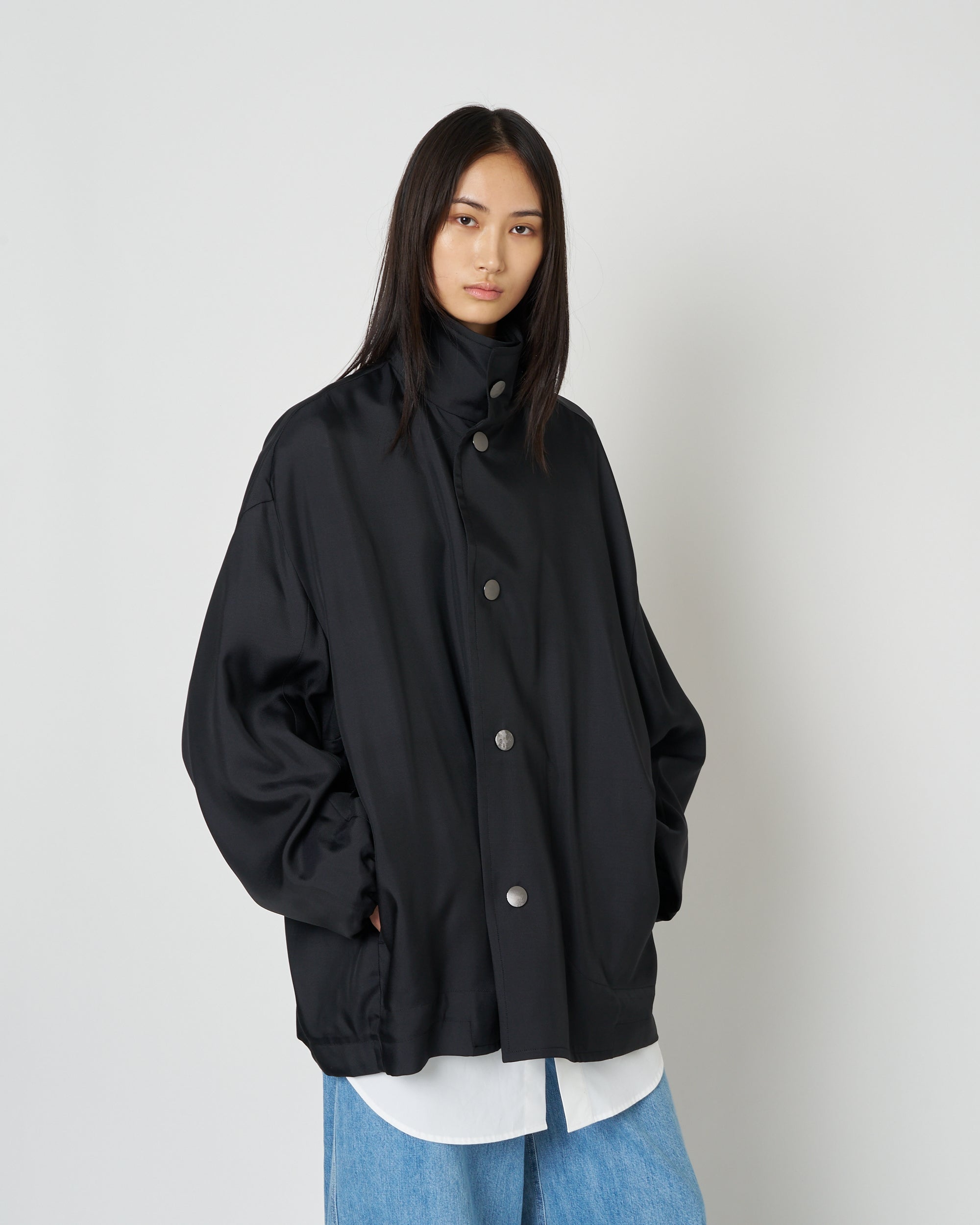 【PRE ORDER】NIMES - SILK NYLON STAND COLLAR JACKET