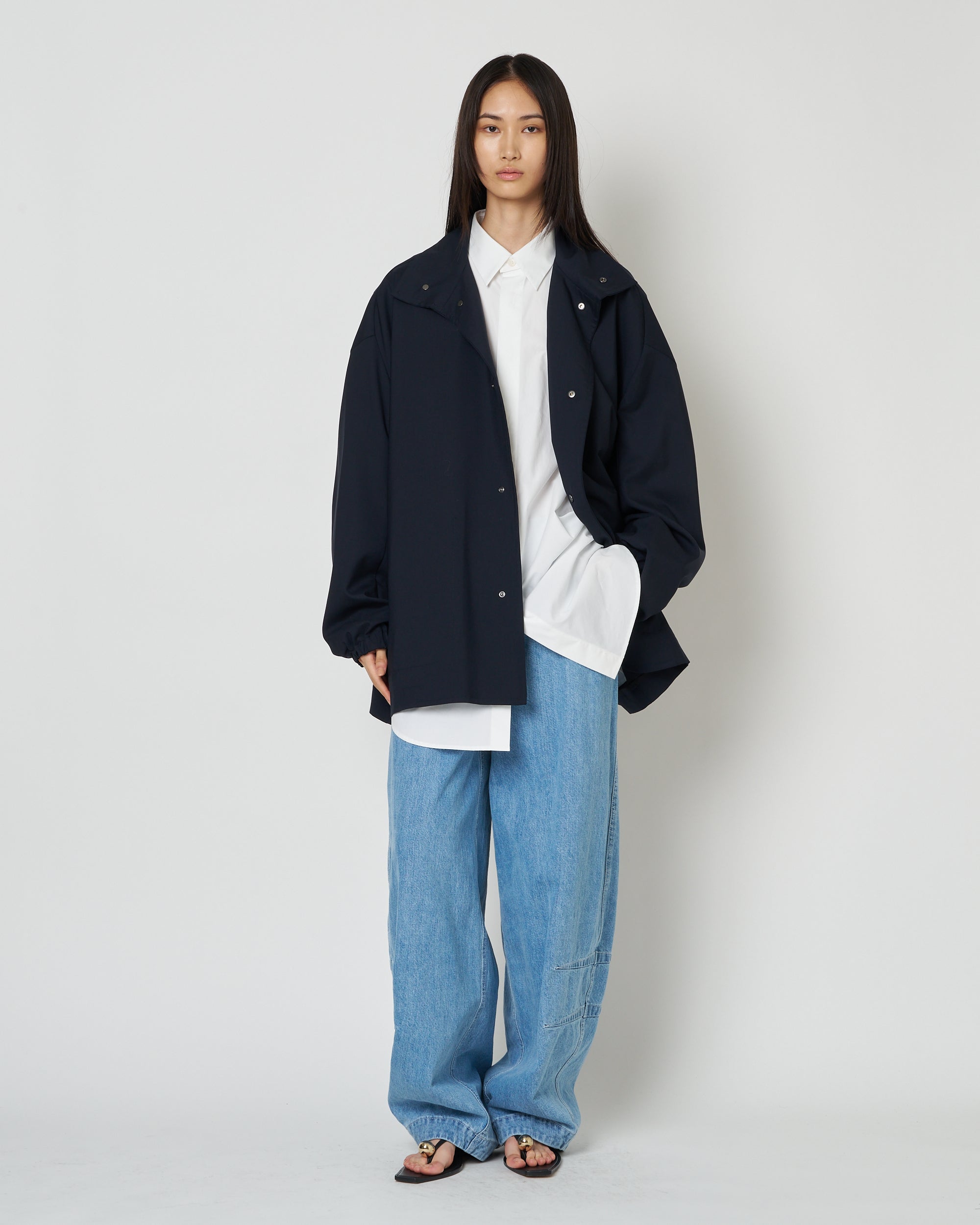 【PRE ORDER】NIMES - SUMMER WOOL STAND COLLAR JACKET