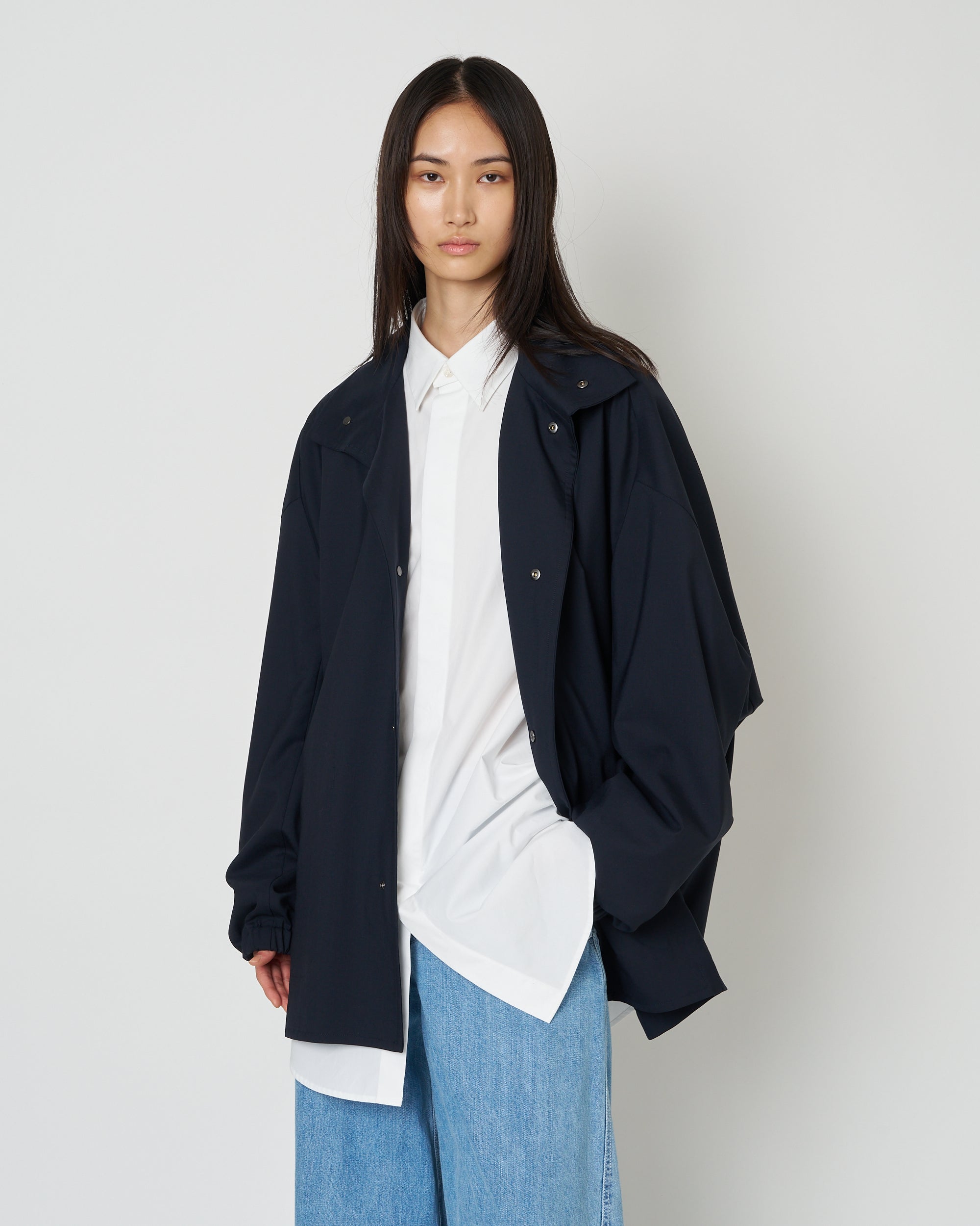 【PRE ORDER】NIMES - SUMMER WOOL STAND COLLAR JACKET