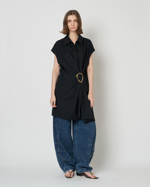 NOA - WOOL GATHERED TOP WITH BUCKLE