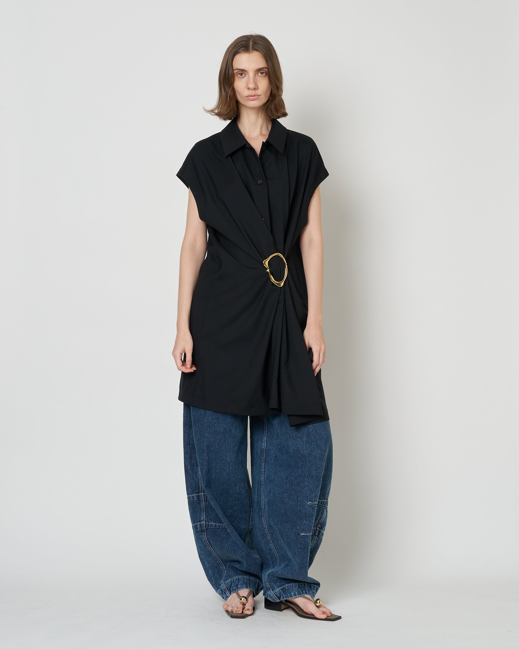 【PRE ORDER】NOA - WOOL GATHERED TOP WITH BUCKLE