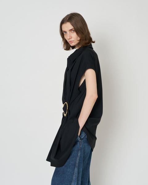 NOA - WOOL GATHERED TOP WITH BUCKLE
