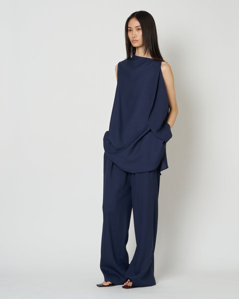 【PRE ORDER】LEVI - WOOL ASYMMETRY DRAPED BLOUSE