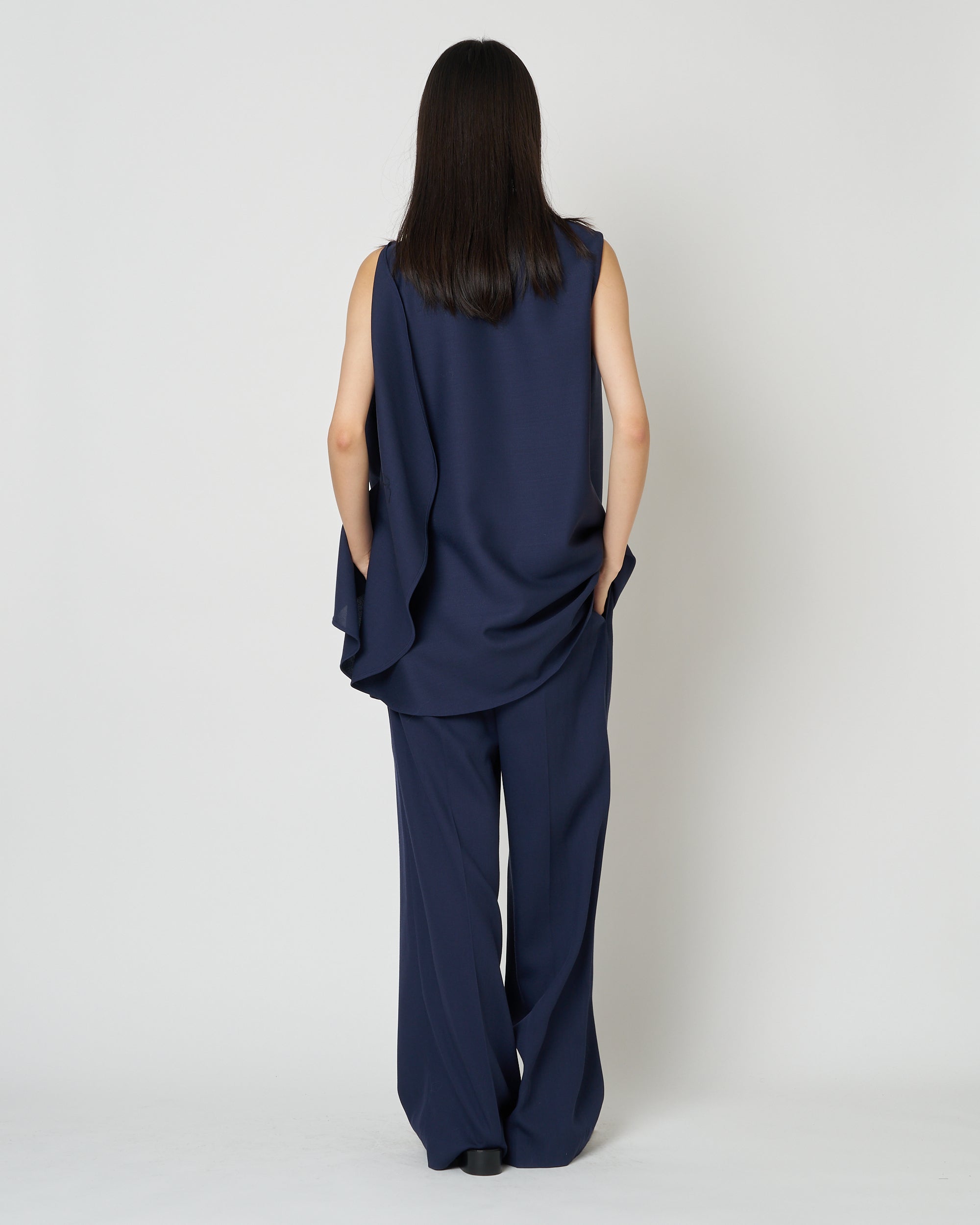 【PRE ORDER】LEVI - WOOL ASYMMETRY DRAPED BLOUSE