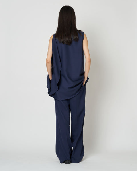 LEVI - WOOL ASYMMETRY DRAPED BLOUSE