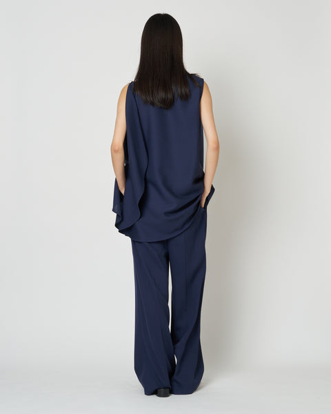 【PRE ORDER】LEVI - WOOL ASYMMETRY DRAPED BLOUSE