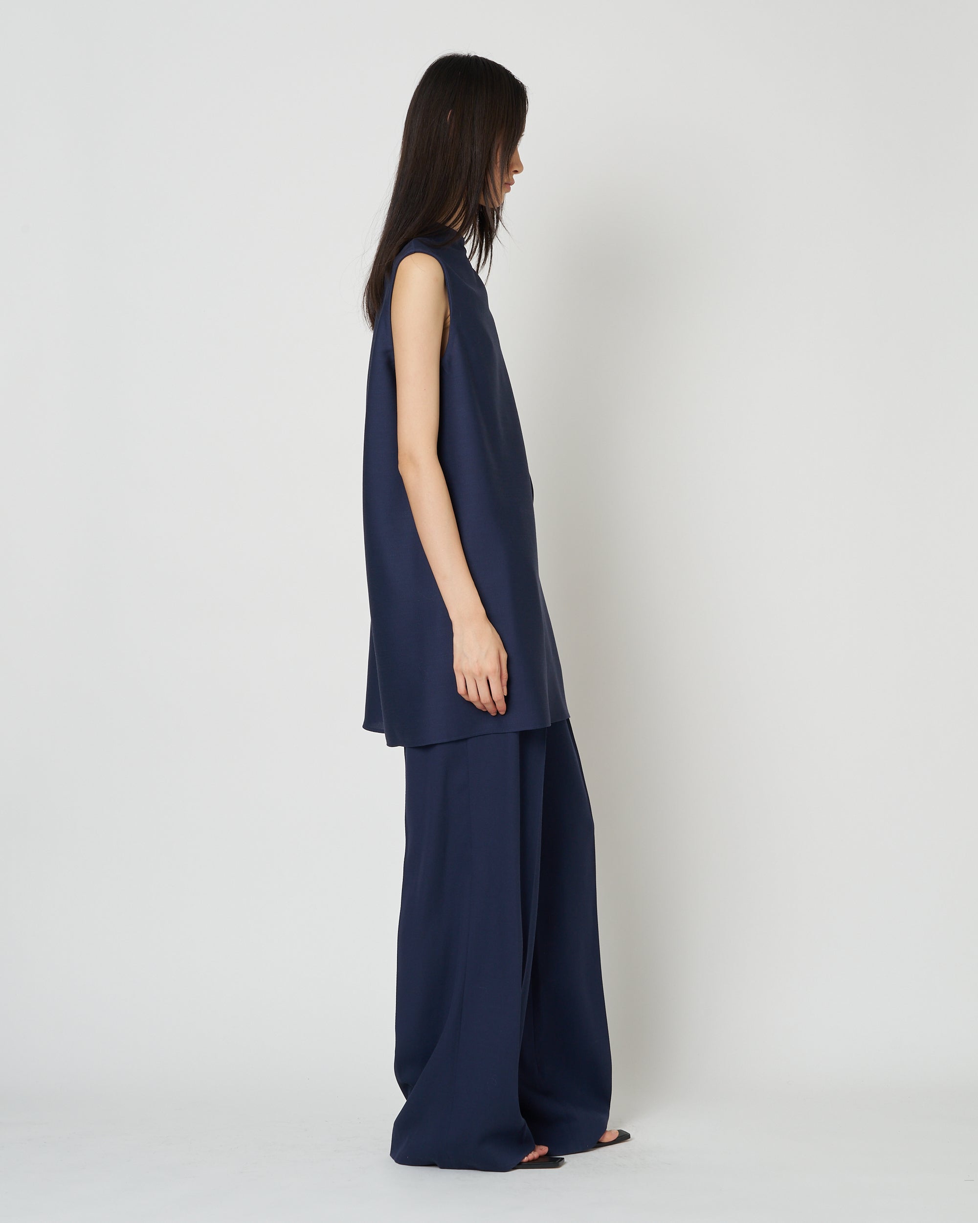【PRE ORDER】LEVI - WOOL ASYMMETRY DRAPED BLOUSE
