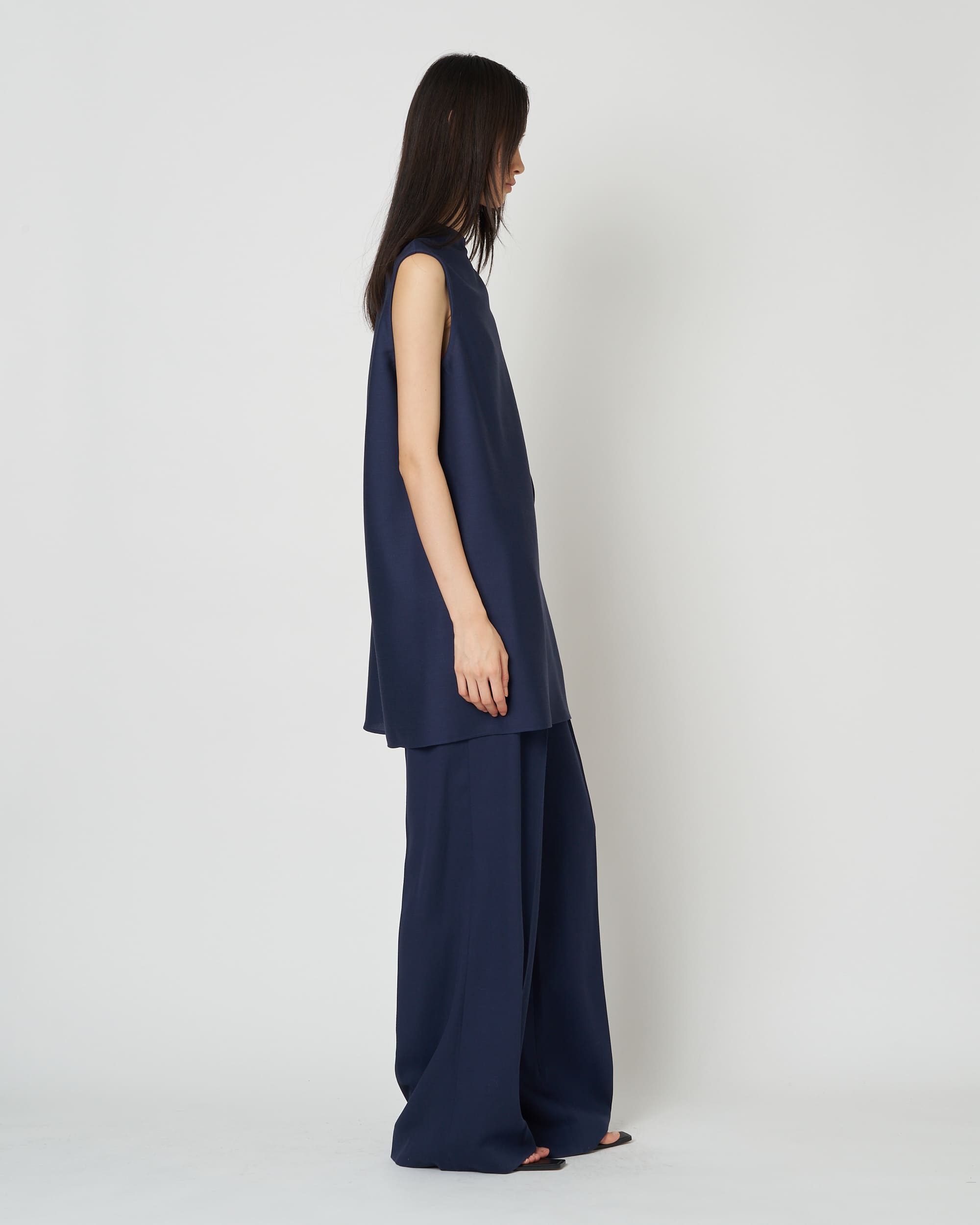 LEVI - WOOL ASYMMETRY DRAPED BLOUSE