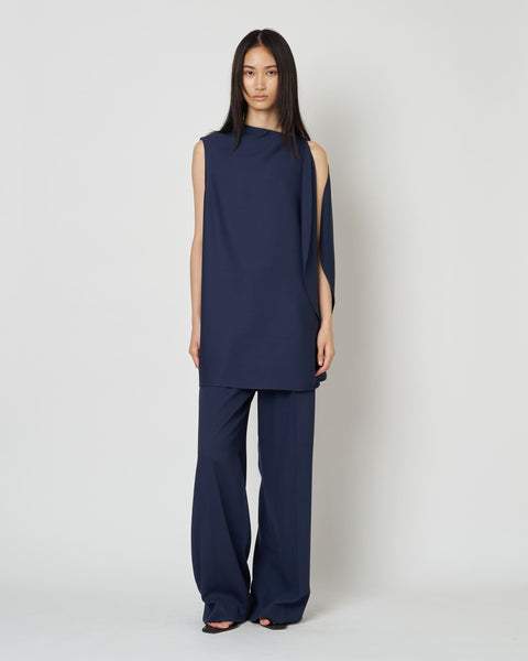 LEVI - WOOL ASYMMETRY DRAPED BLOUSE
