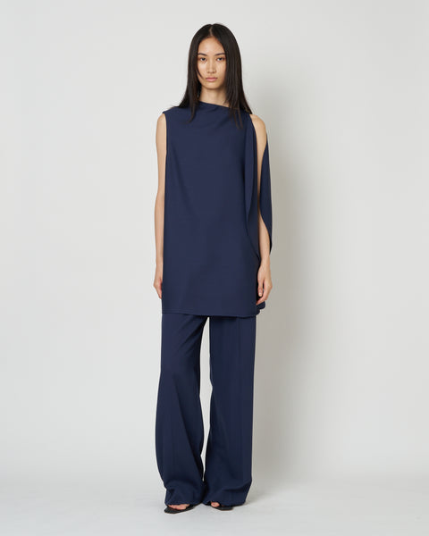 【PRE ORDER】LEVI - WOOL ASYMMETRY DRAPED BLOUSE