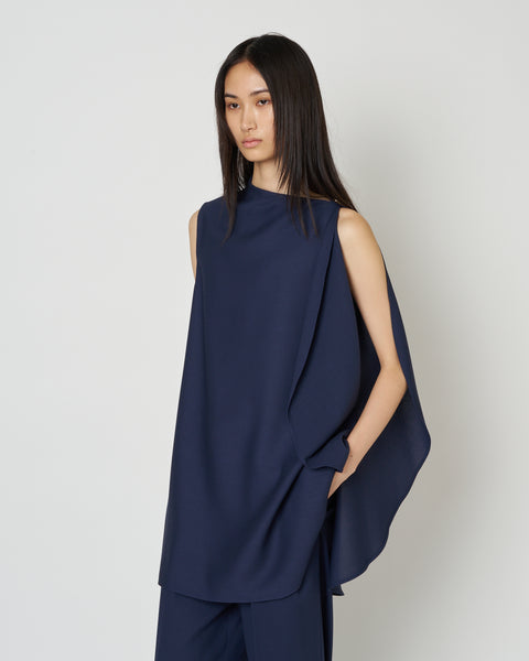 【PRE ORDER】LEVI - WOOL ASYMMETRY DRAPED BLOUSE
