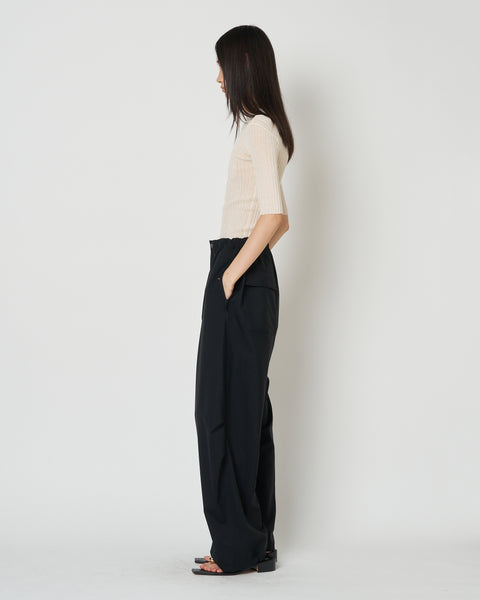 【PRE ORDER】MONICA - SUMMER WOOL TUCK WIDE PANTS