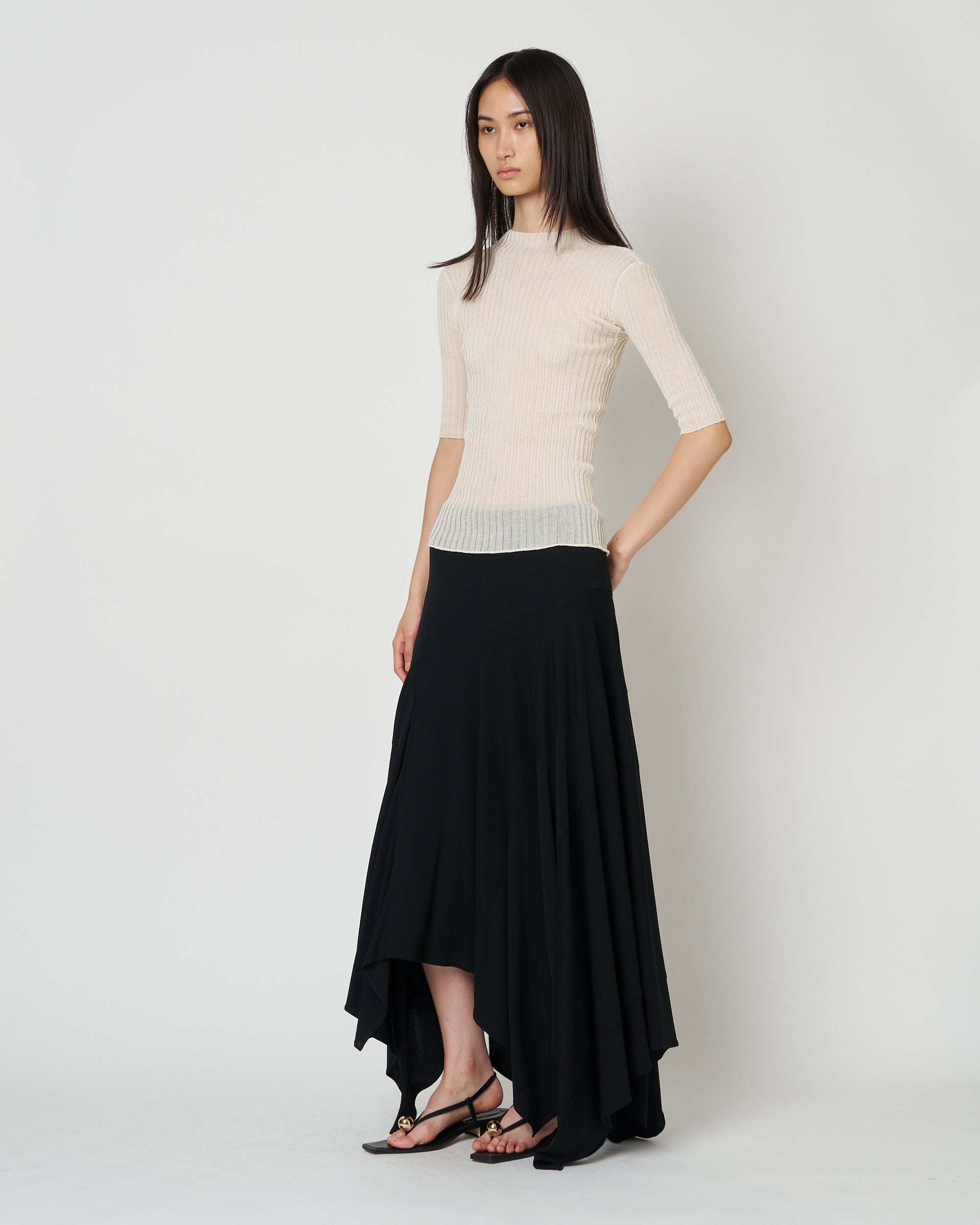 【PRE ORDER】NADIR - ASYMMETRY NYLON SKIRT