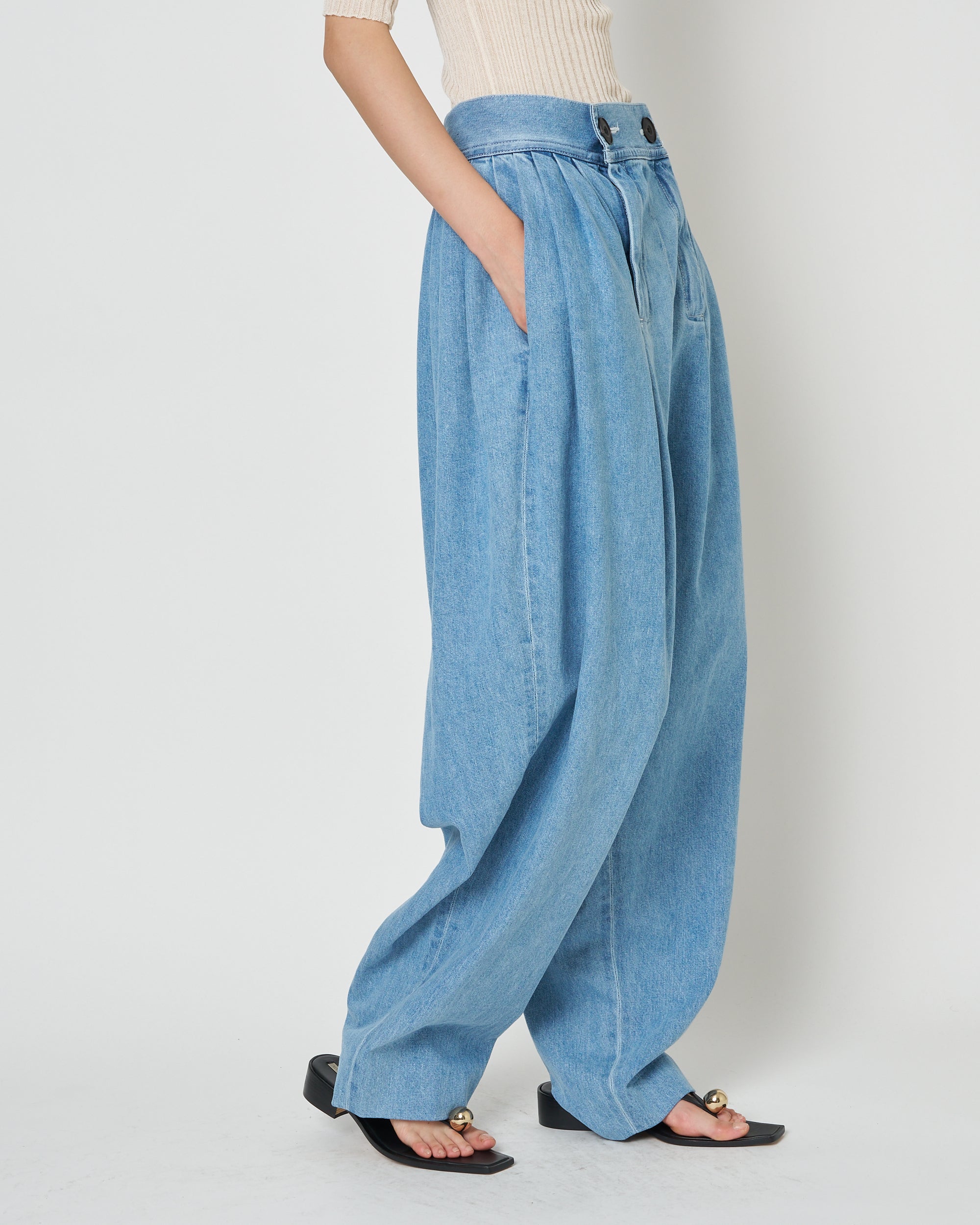 【PRE ORDER】NIRVANA - DENIM TUCK PANTS