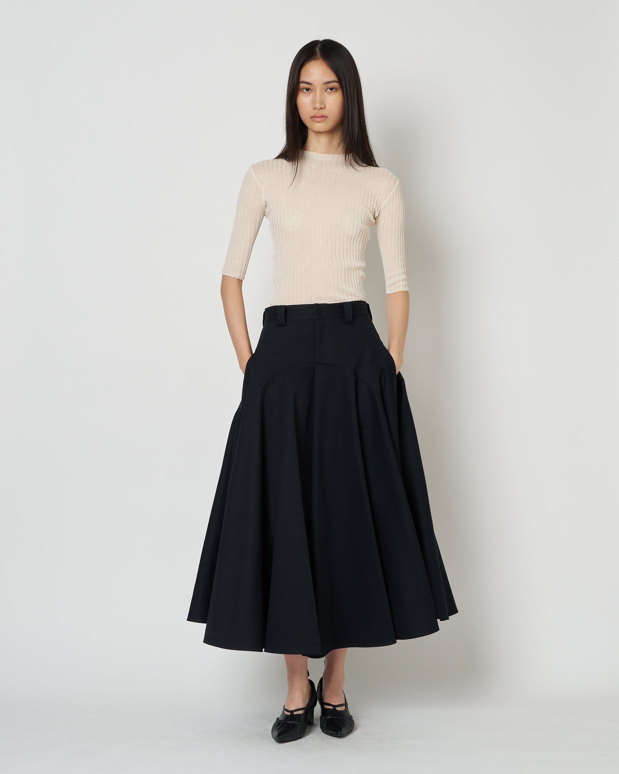 【PRE ORDER】NOLEEN - SUMMER WOOL FLARED SKIRT