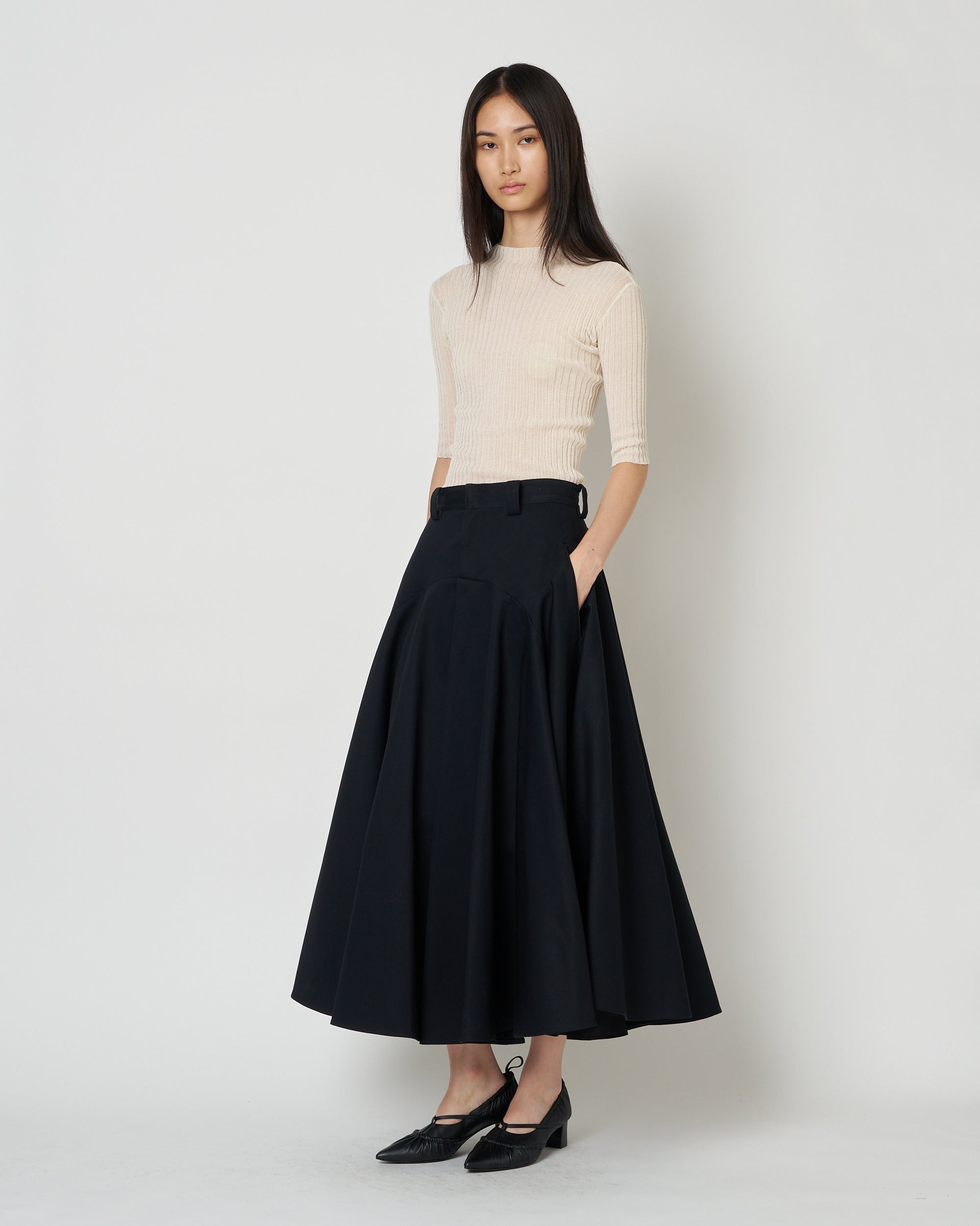 【PRE ORDER】NOLEEN - SUMMER WOOL FLARED SKIRT