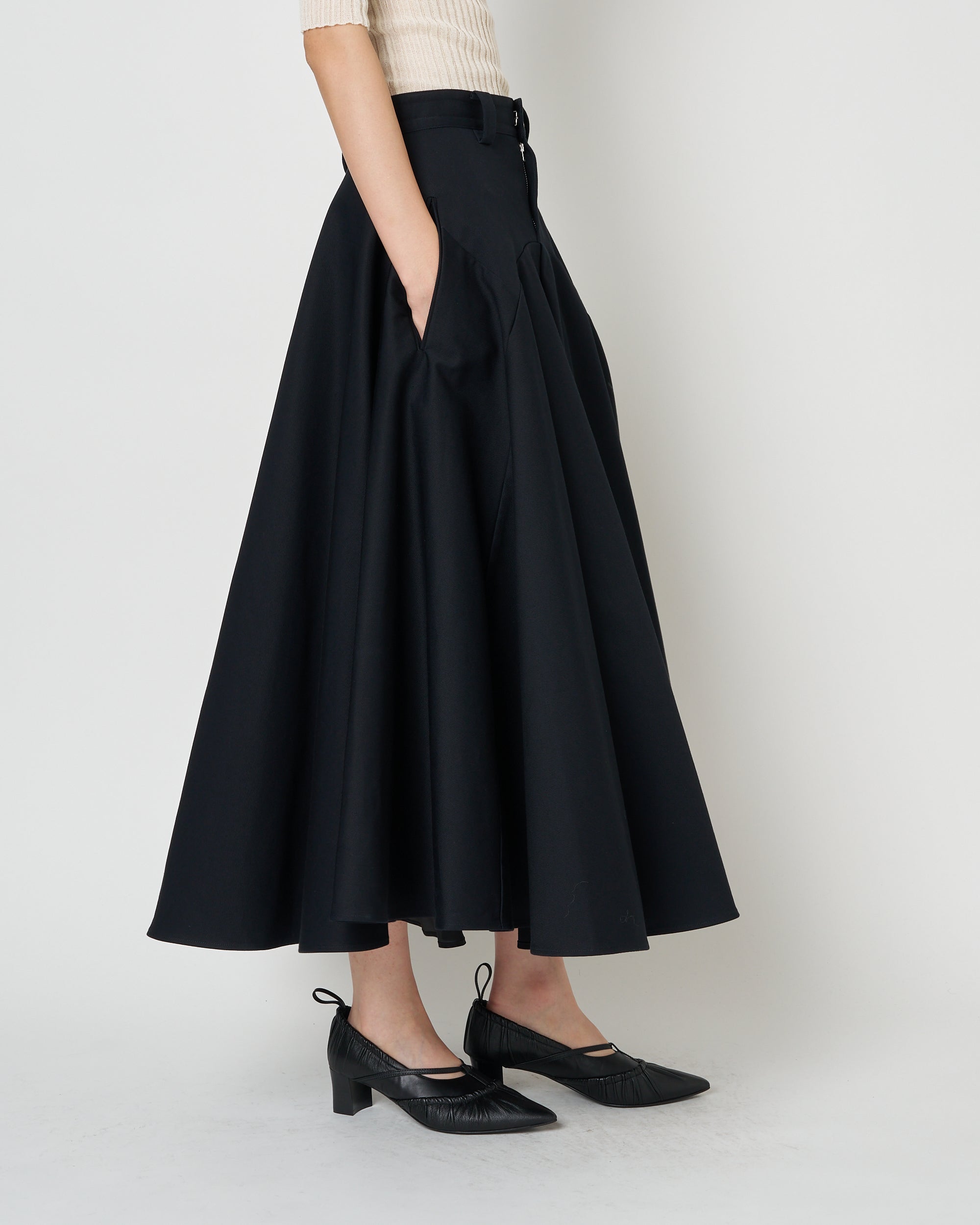 【PRE ORDER】NOLEEN - SUMMER WOOL FLARED SKIRT