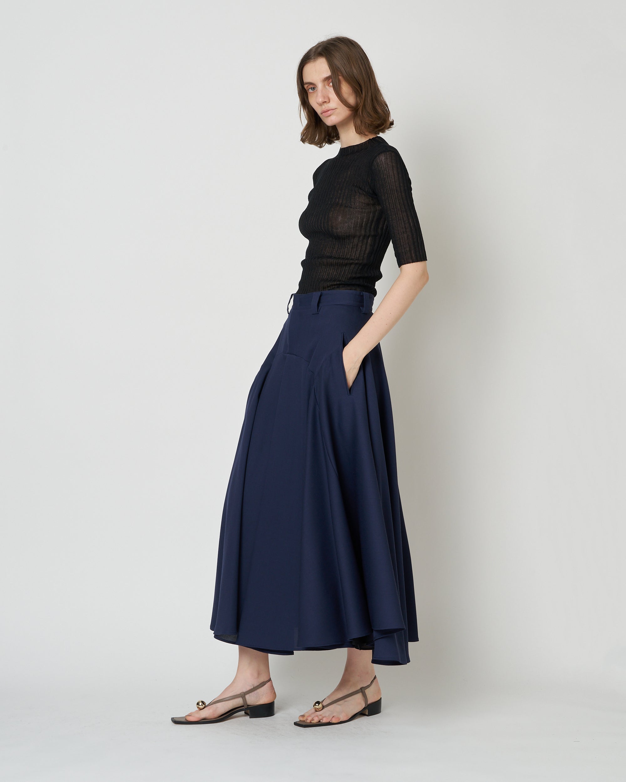 【PRE ORDER】NOLEEN - SUMMER WOOL FLARED SKIRT