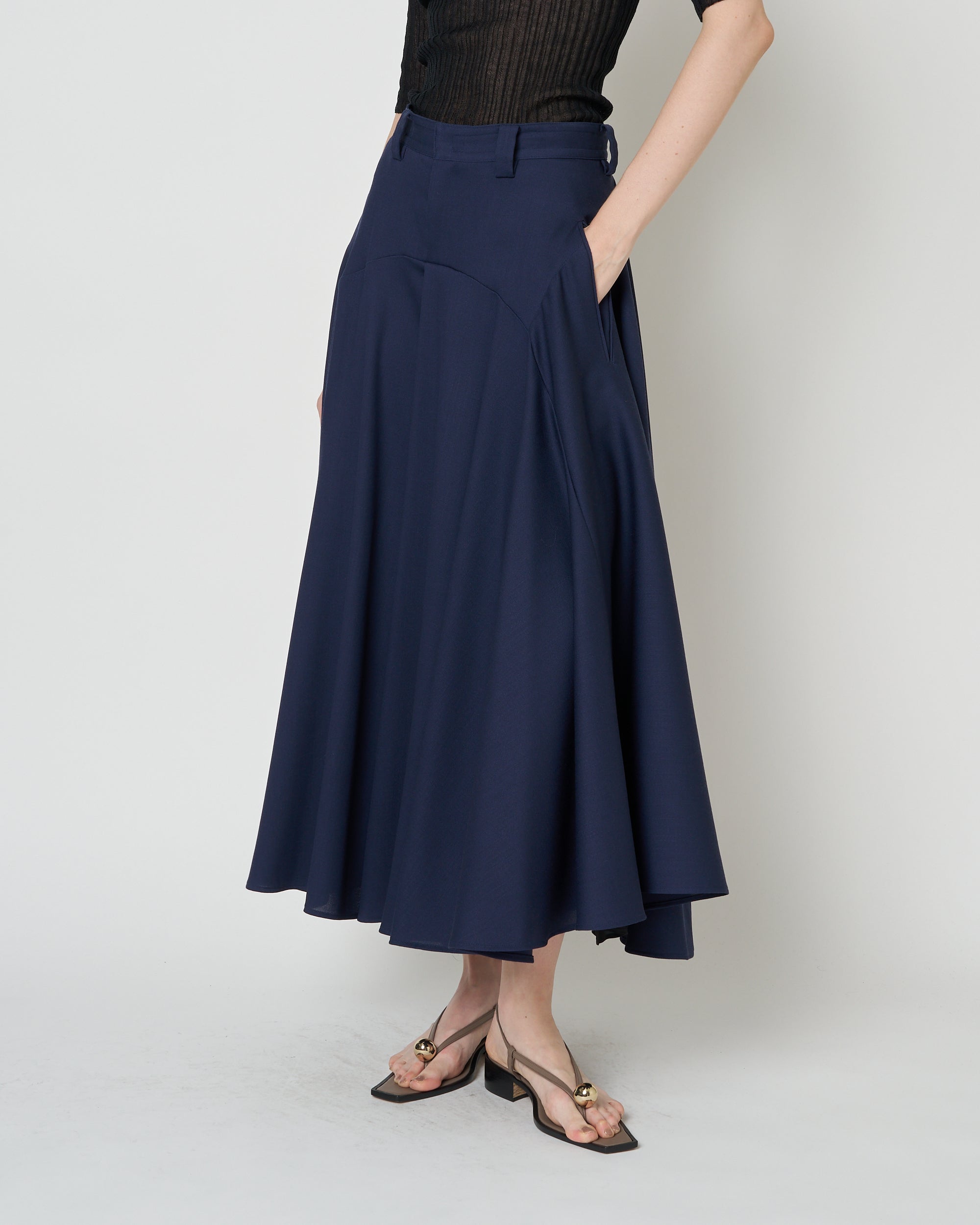 【PRE ORDER】NOLEEN - SUMMER WOOL FLARED SKIRT